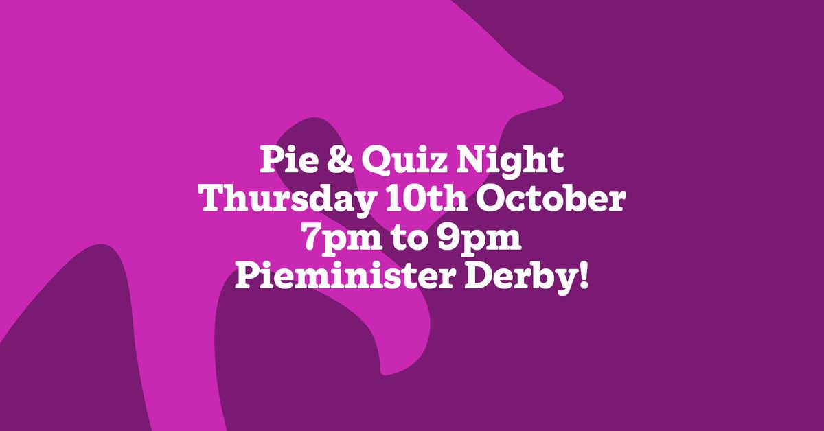 Pie & Quiz Night with Cats Protection and Pieminister Derby