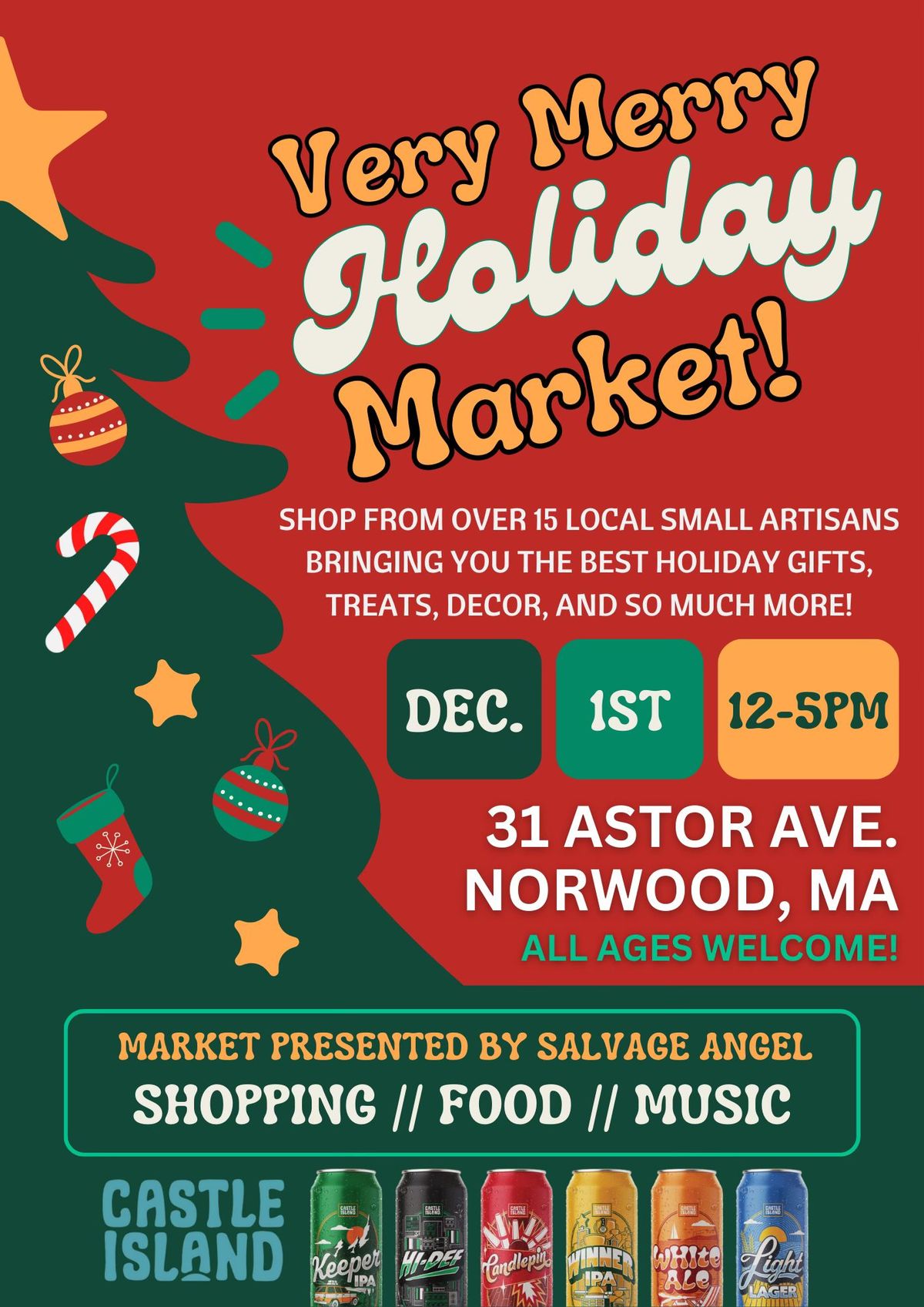 Very Merry Holiday Market @ Castle Island Brewing Co. Norwood