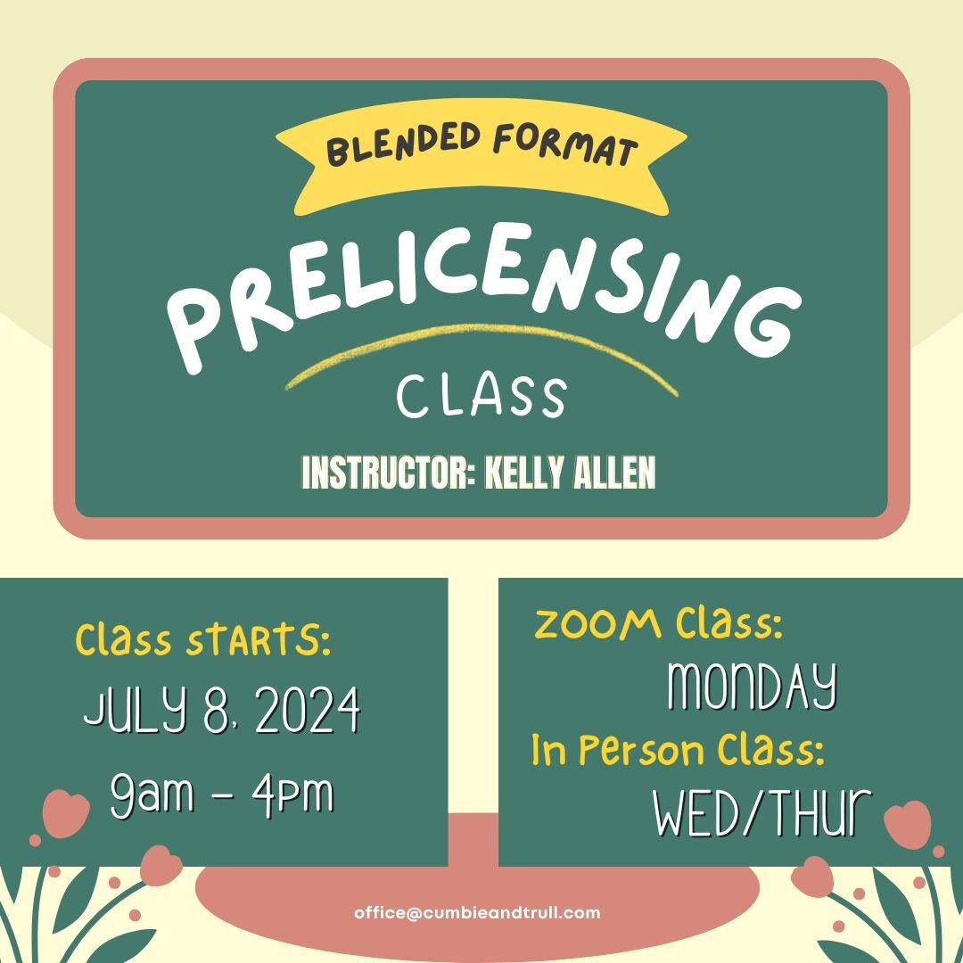 In Person (mostly) Licensing Classes Return