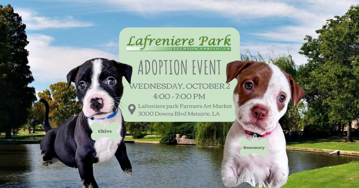 Adoption Event at  Lafreniere Park! \u2728\ud83d\udc3e  