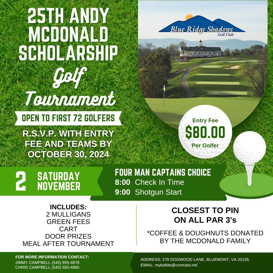 25th Andy Mcdonald Scholarship Golf Tournament