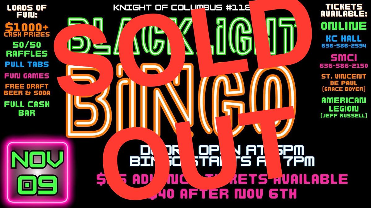 Blacklight Bingo - Nov, 9th