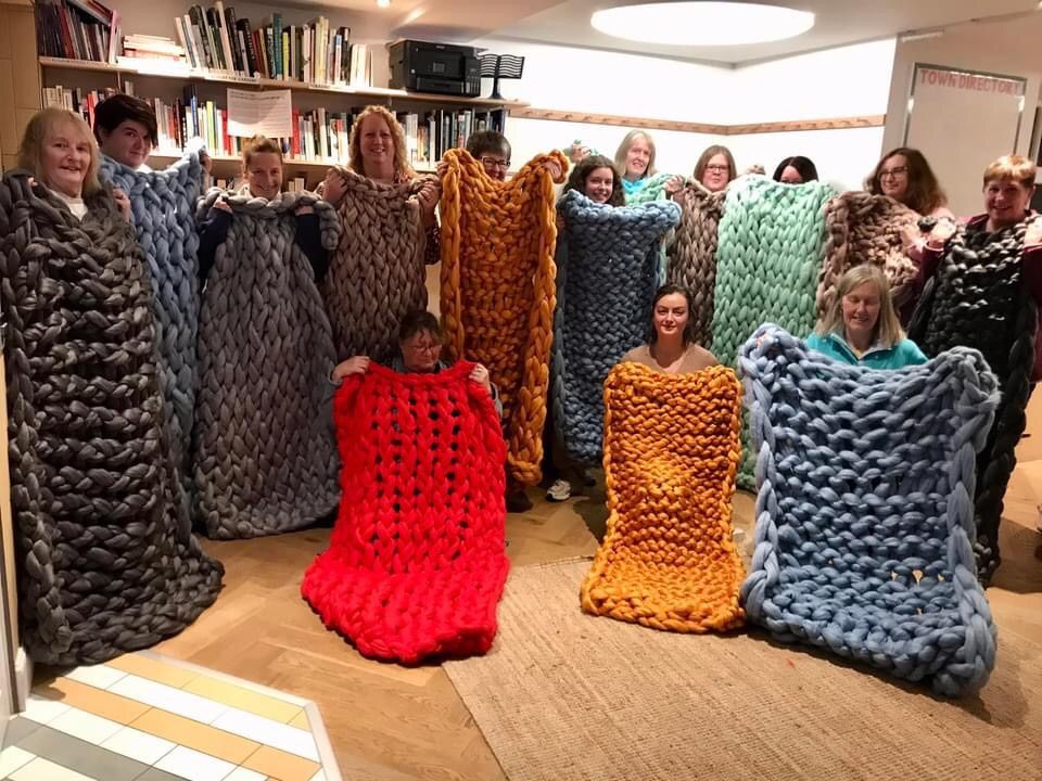 Beginners Chunky Knit throw workshop at The Seaman\u2019s Hall, Nairn 