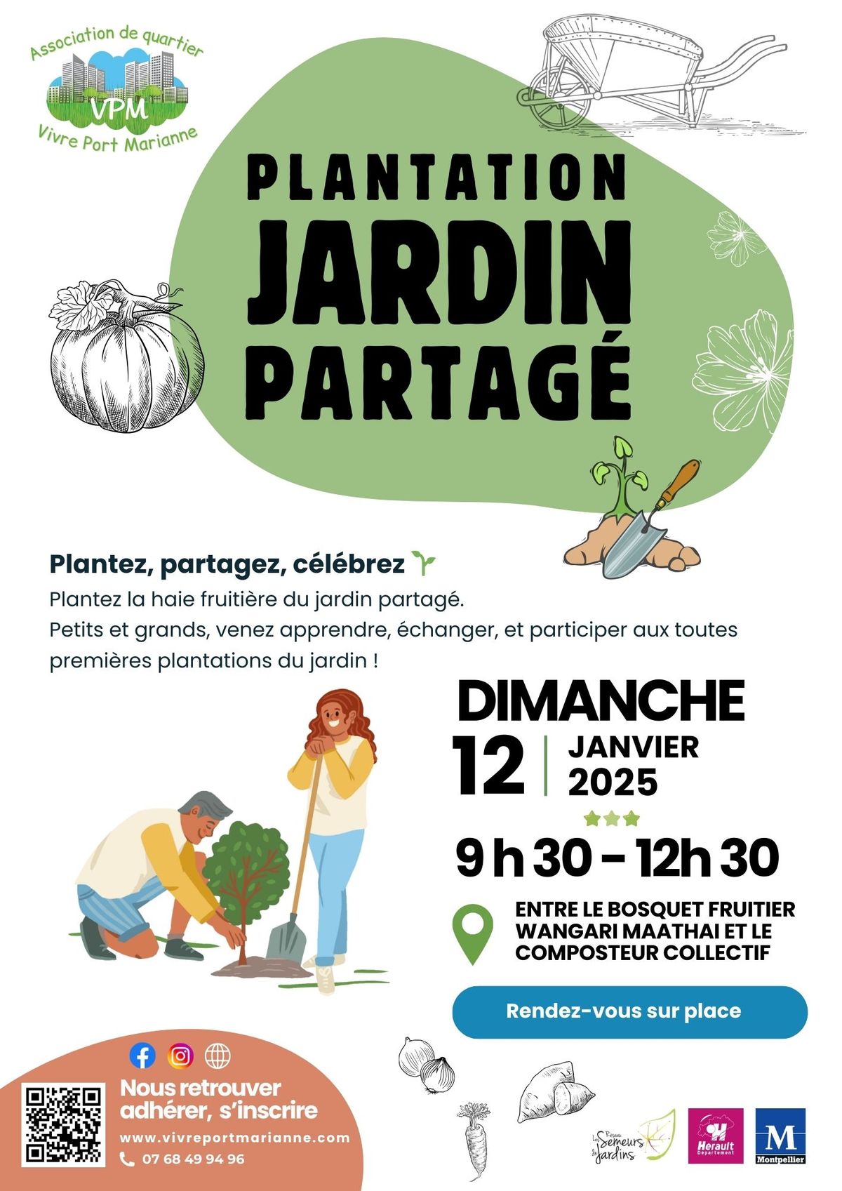 Invitation \u00e0 planter au nouveau jardin partag\u00e9 du bassin Jacques Coeur.