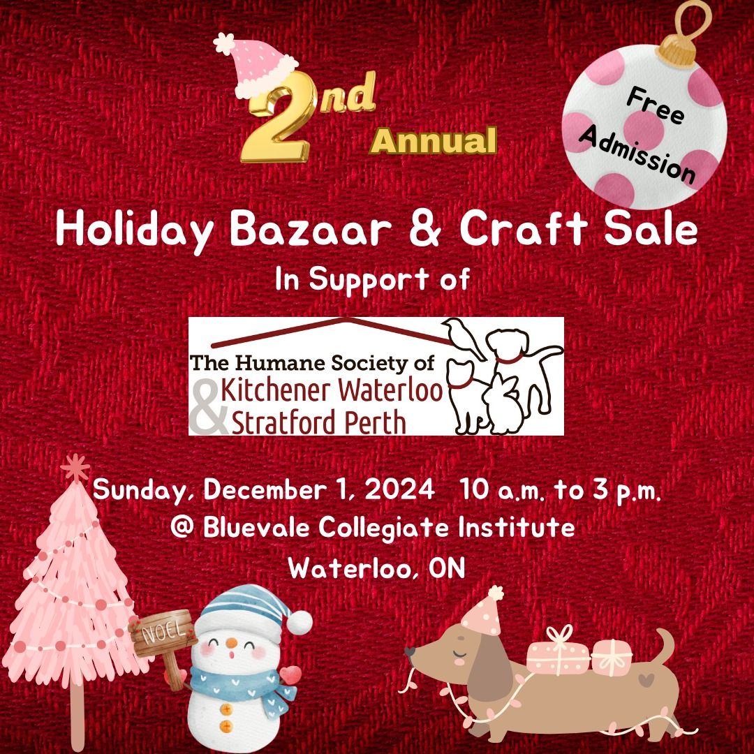 Holiday Bazaar & Craft Sale - In Support of the KWSP Humane Society