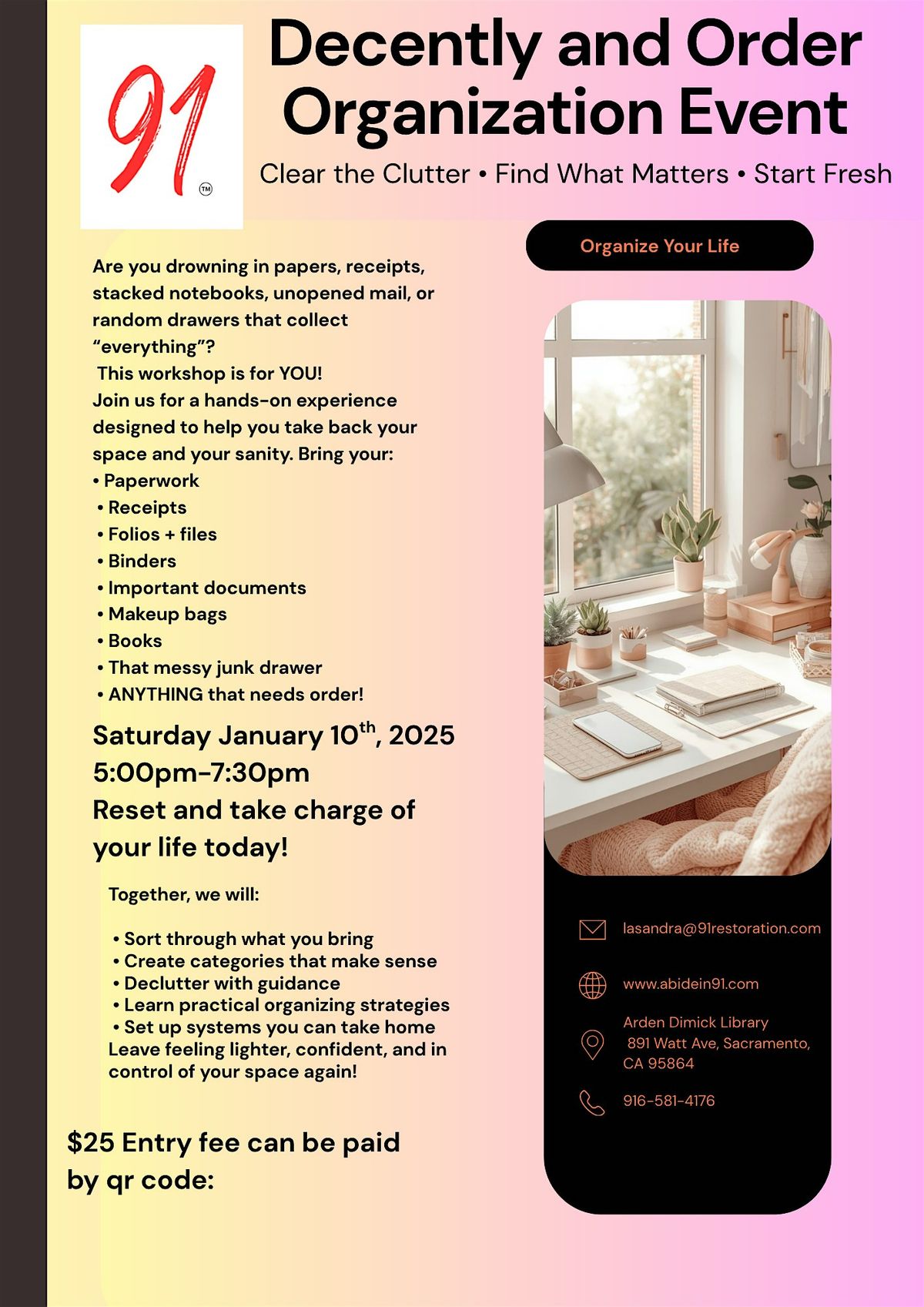 Decently and in Order Organization Event