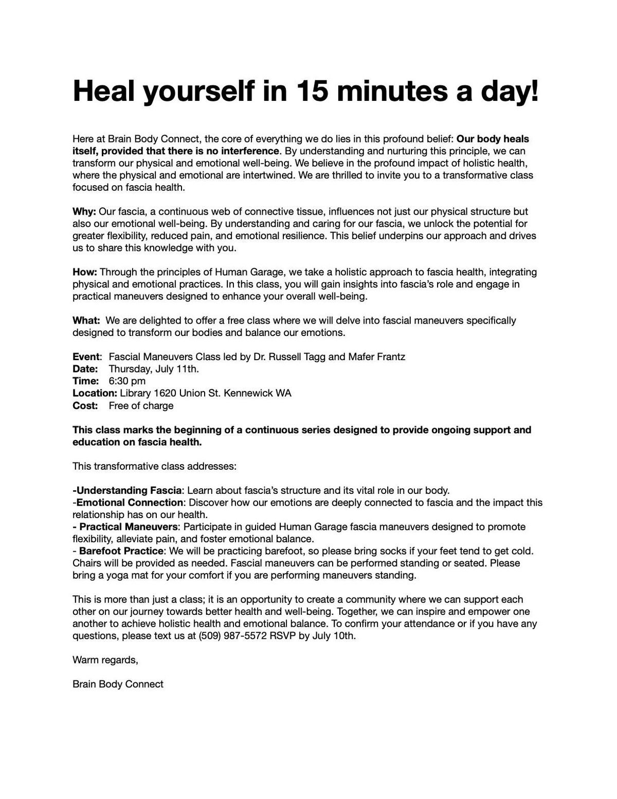 Heal yourself in 15 minutes a day! 