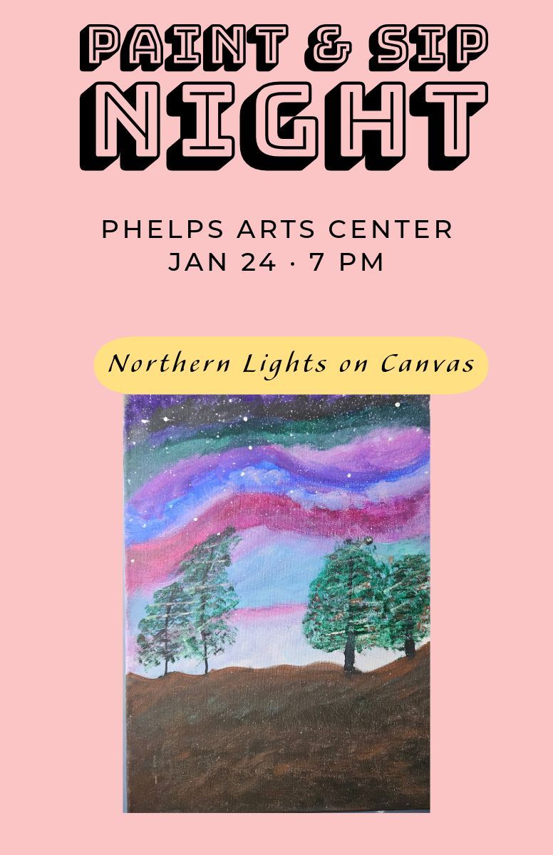 Paint & Sip Night featuring the Northern Lights