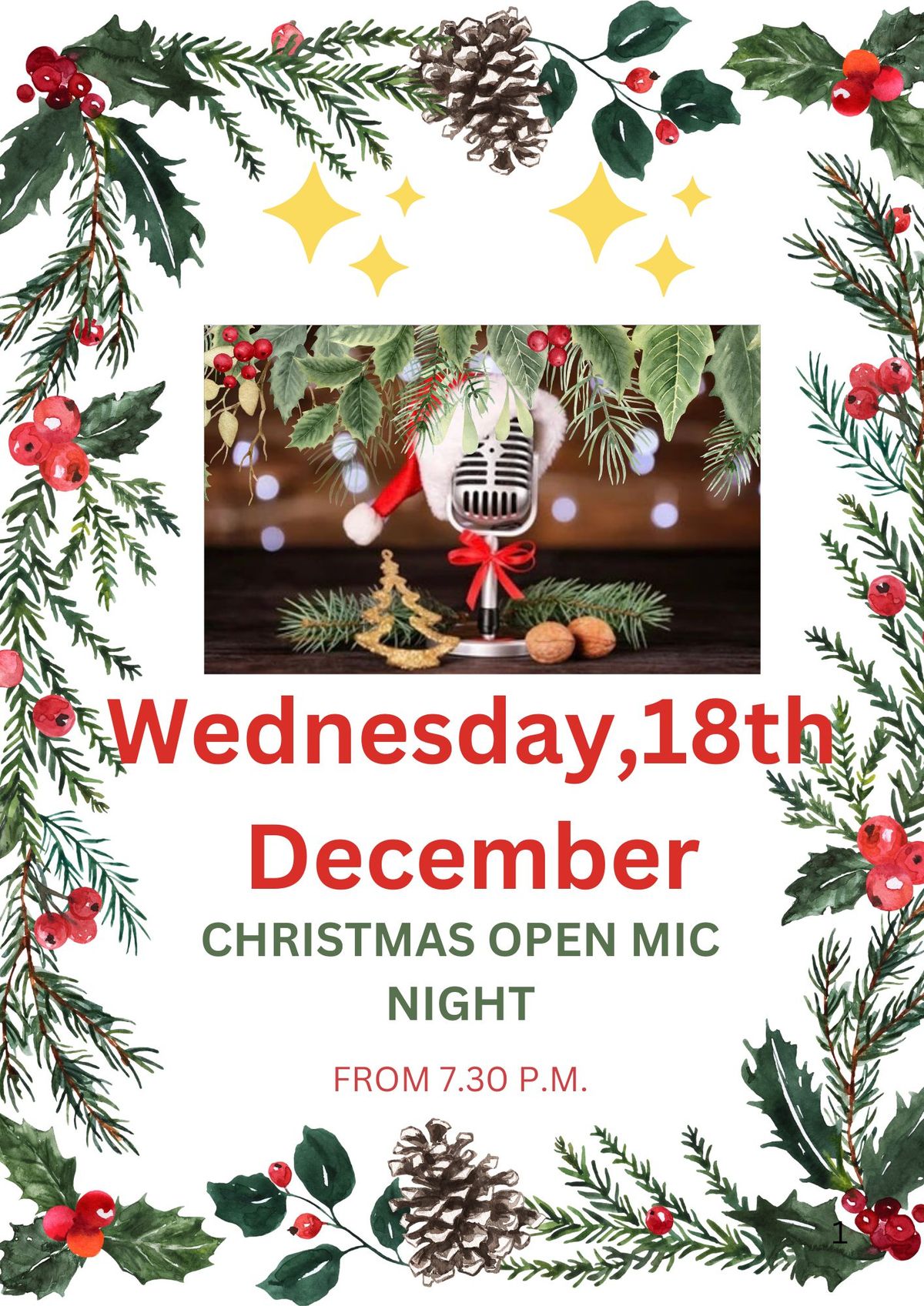 CHRISTMAS OPEN MIC NIGHT