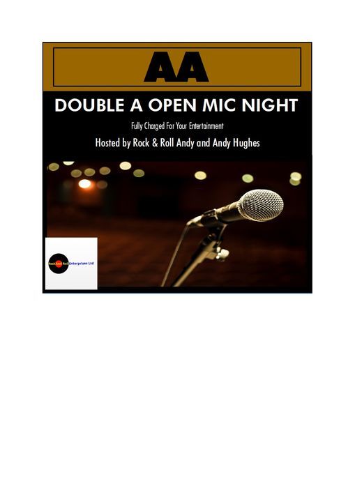 24  June Double A open mic at The Peacock