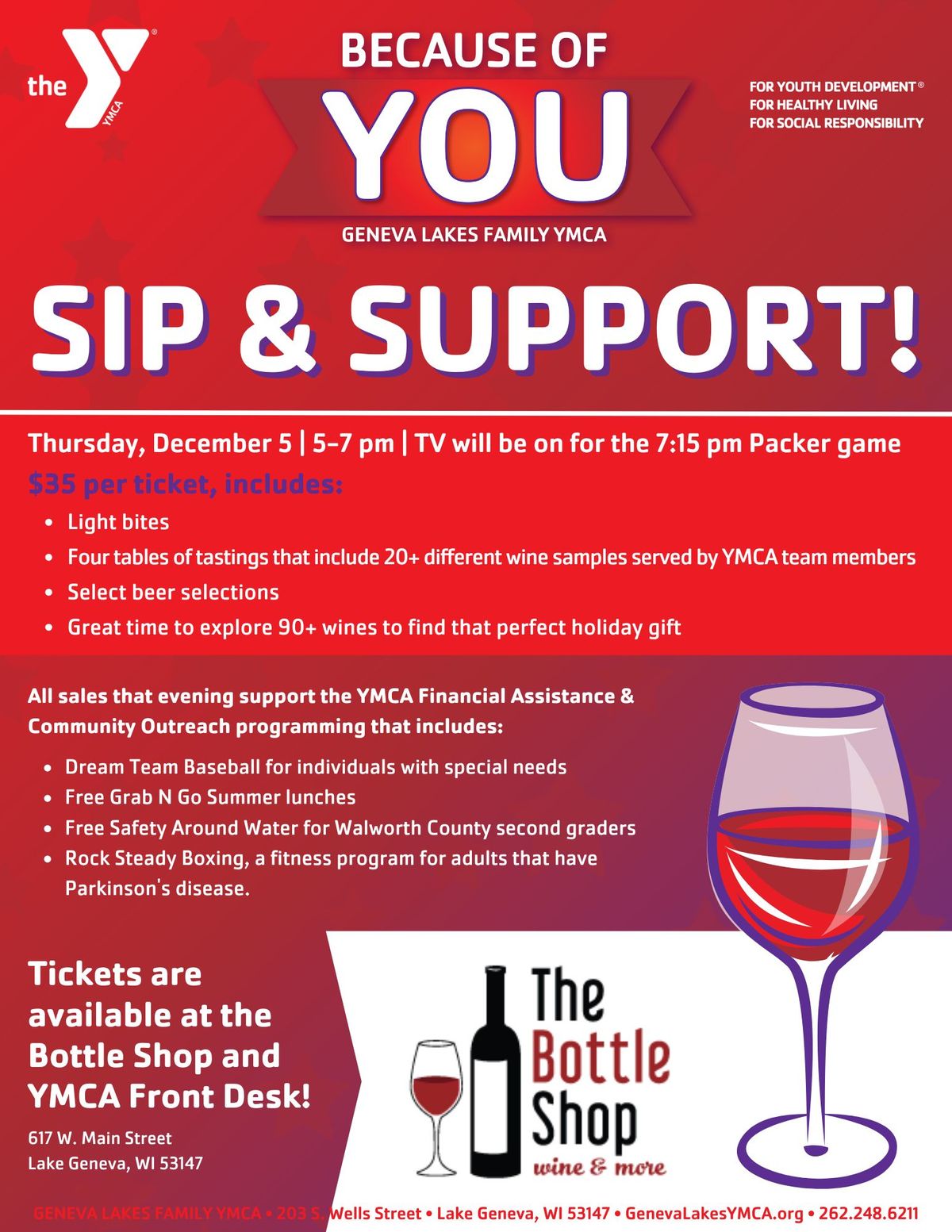 YMCA Sip & Support Tasting