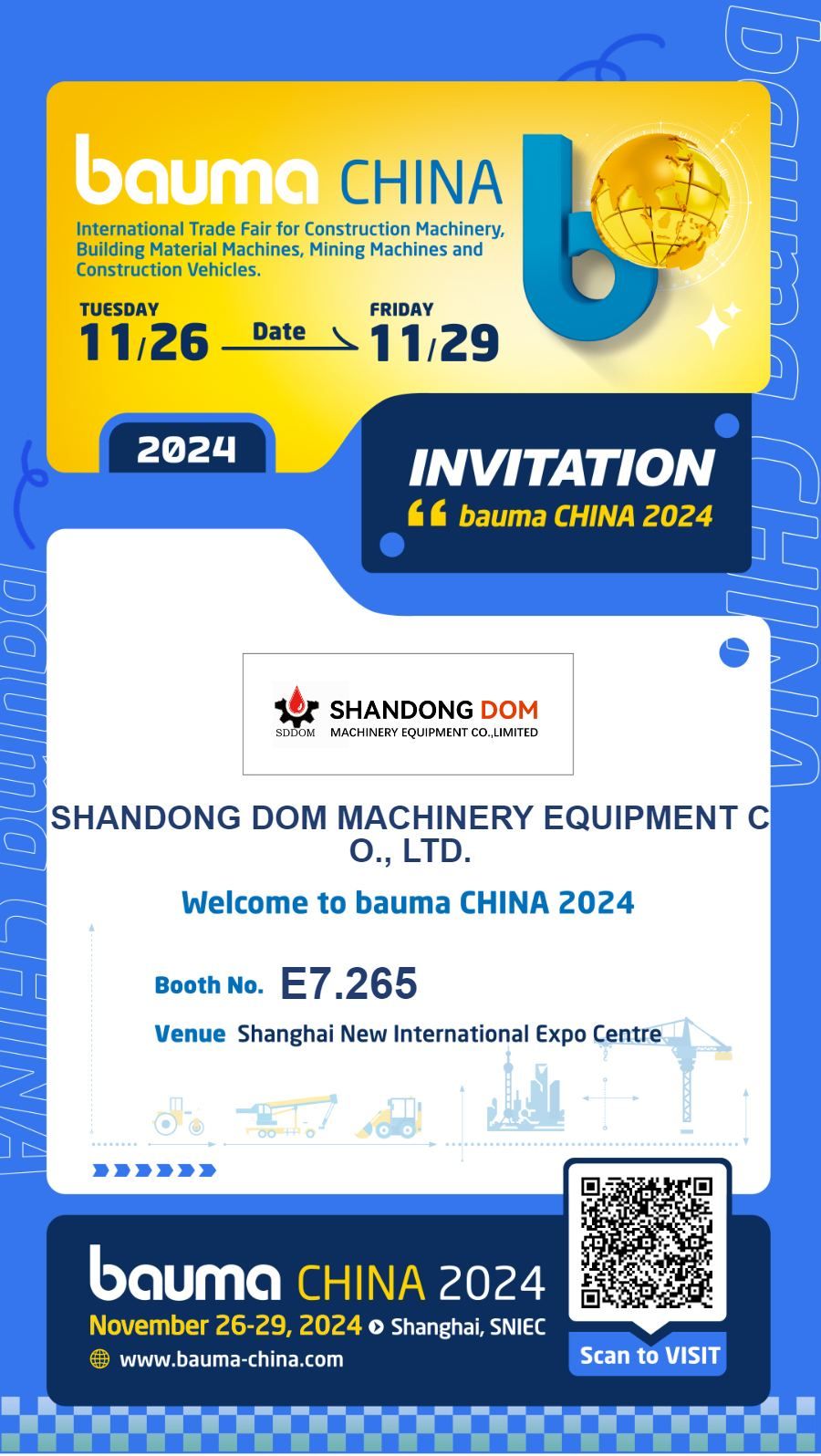 Join us at the 2024 BAUMA Exhibition in Shanghai!