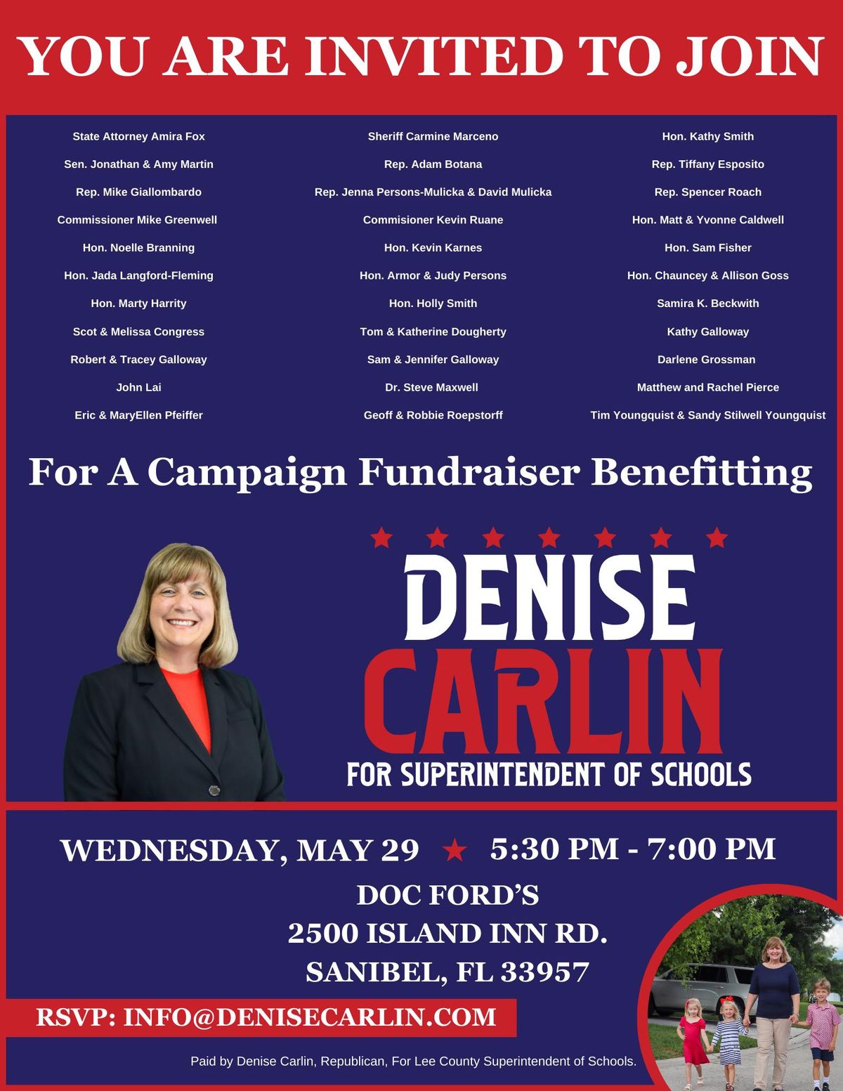 Denise Carlin for Lee County Superintendent of Schools Campaign Fundraiser 