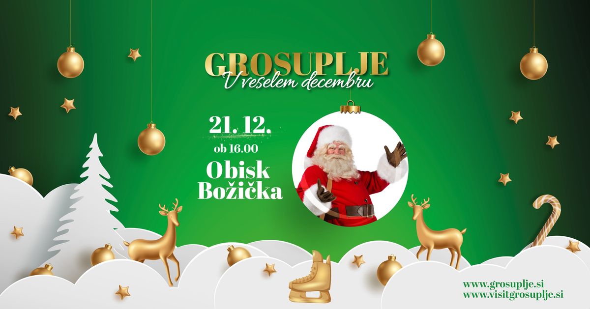 Grosuplje v veselem decembru: Obisk Zimske vile, Rudolfa in Bo\u017ei\u010dka