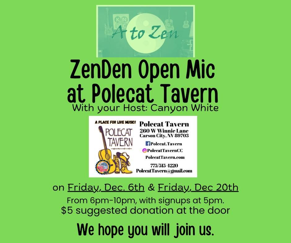 ZenDen Friday Open Mic & Jam