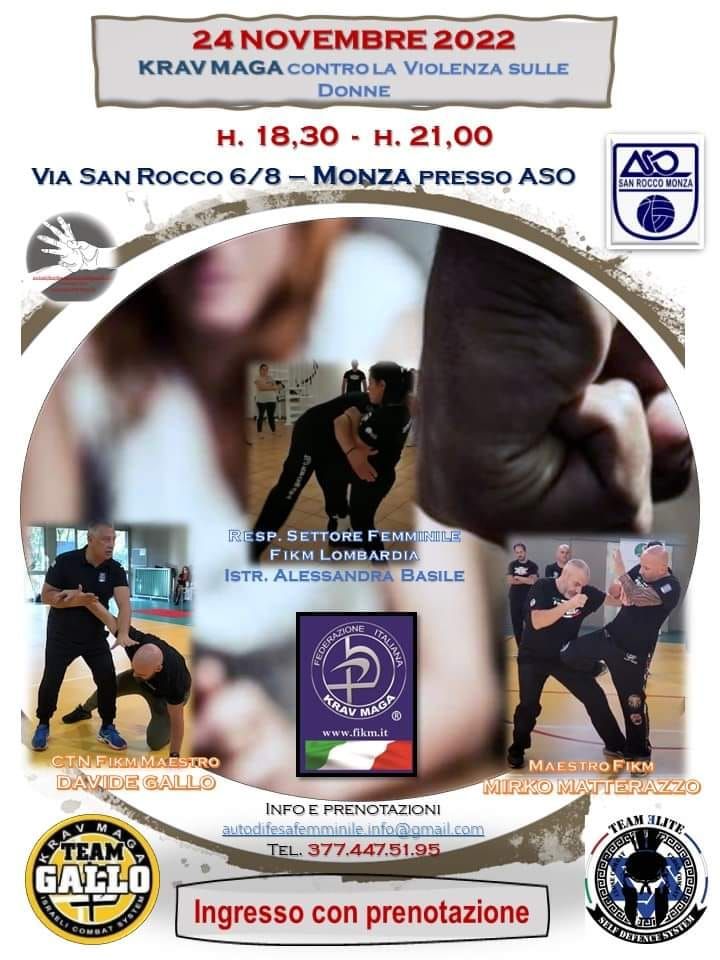 Krav Maga contro la violenza sulle donne, ASO San Rocco, Monza, 24 ...
