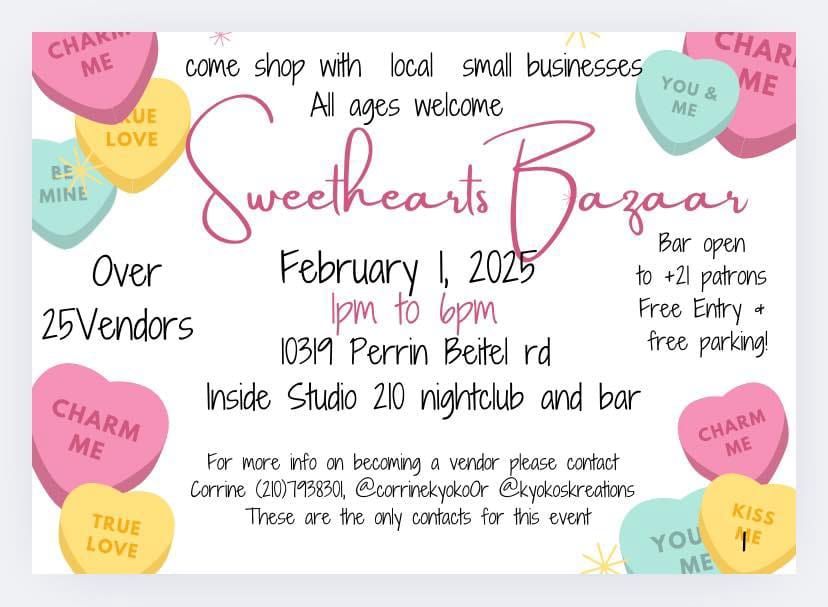 SWEETHEARTS BAZAAR POP UP MARKET!!