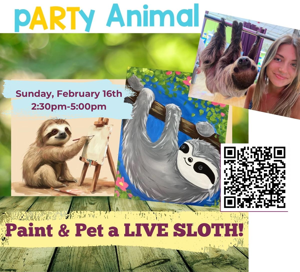 Paint & Pet a LIVE SLOTH! 