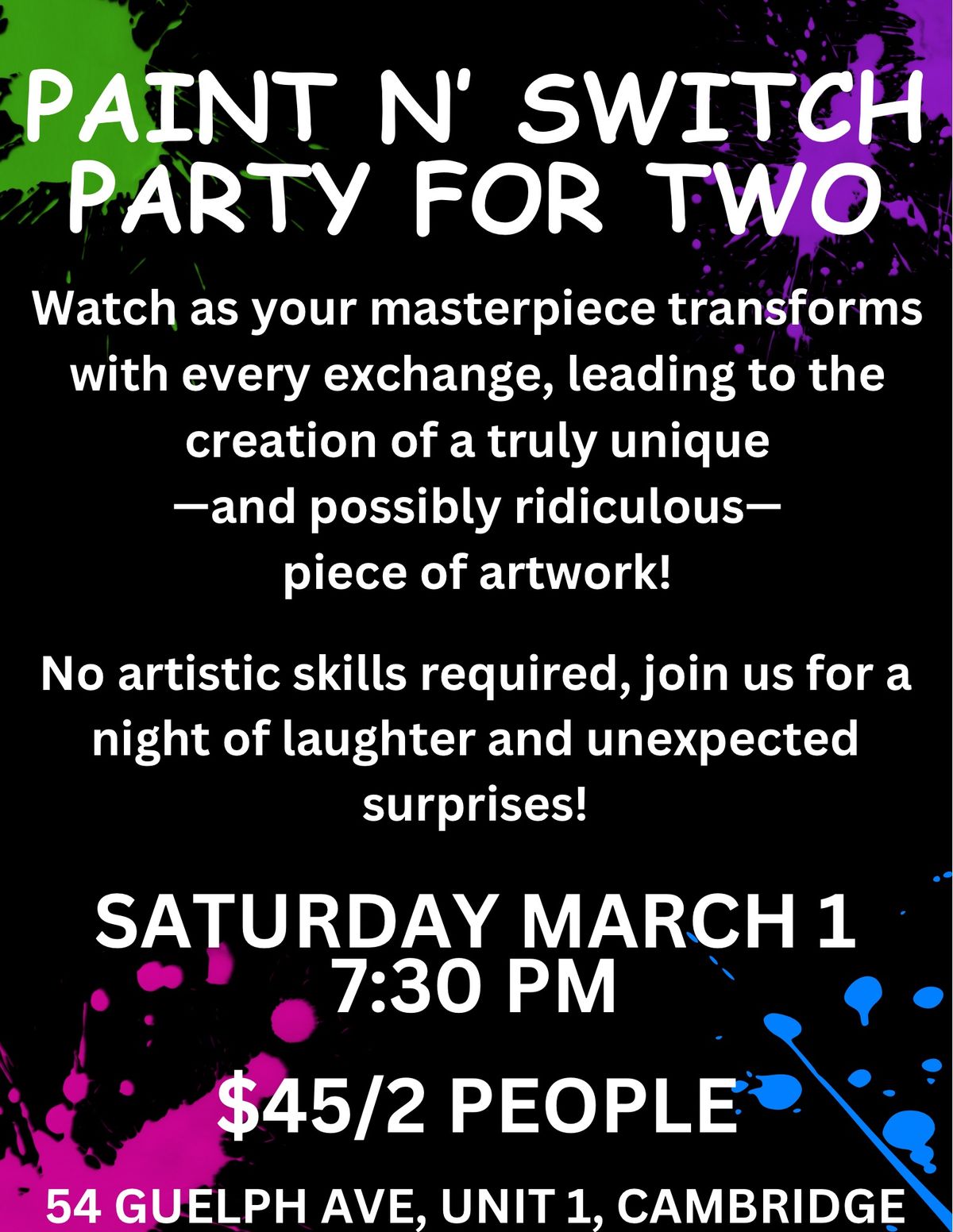 PAINT N\u2019 SWITCH PARTY FOR TWO!