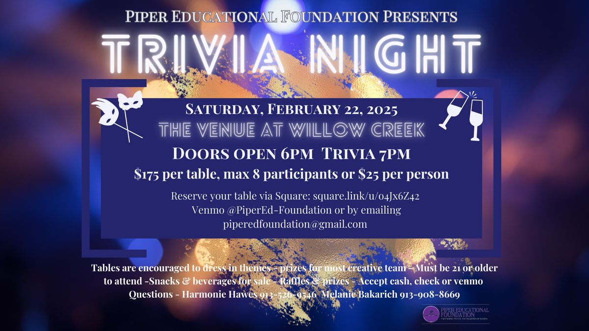 Piper Educational Foundation Trivia Night