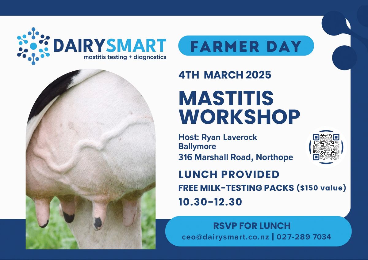 Southland's Dairy Farmers Mastitis Workshop w\/ Free $150.00 Milk Testing Kit & Lunch - DairySmart