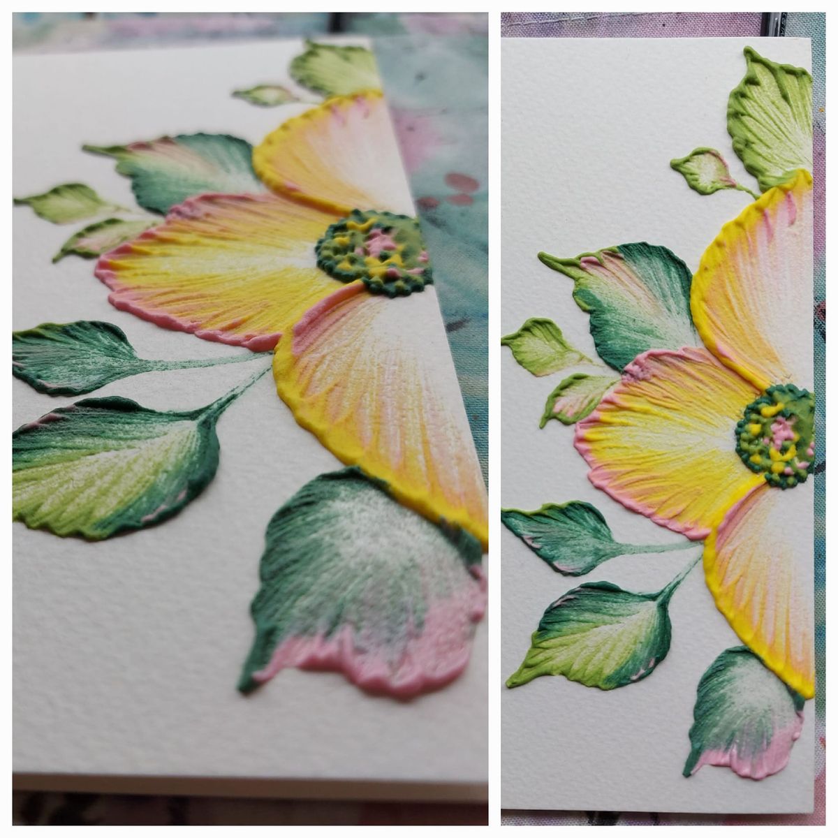 NEW CLASS: Texture Paste Painting A x3 Petal Flower & Leaves 