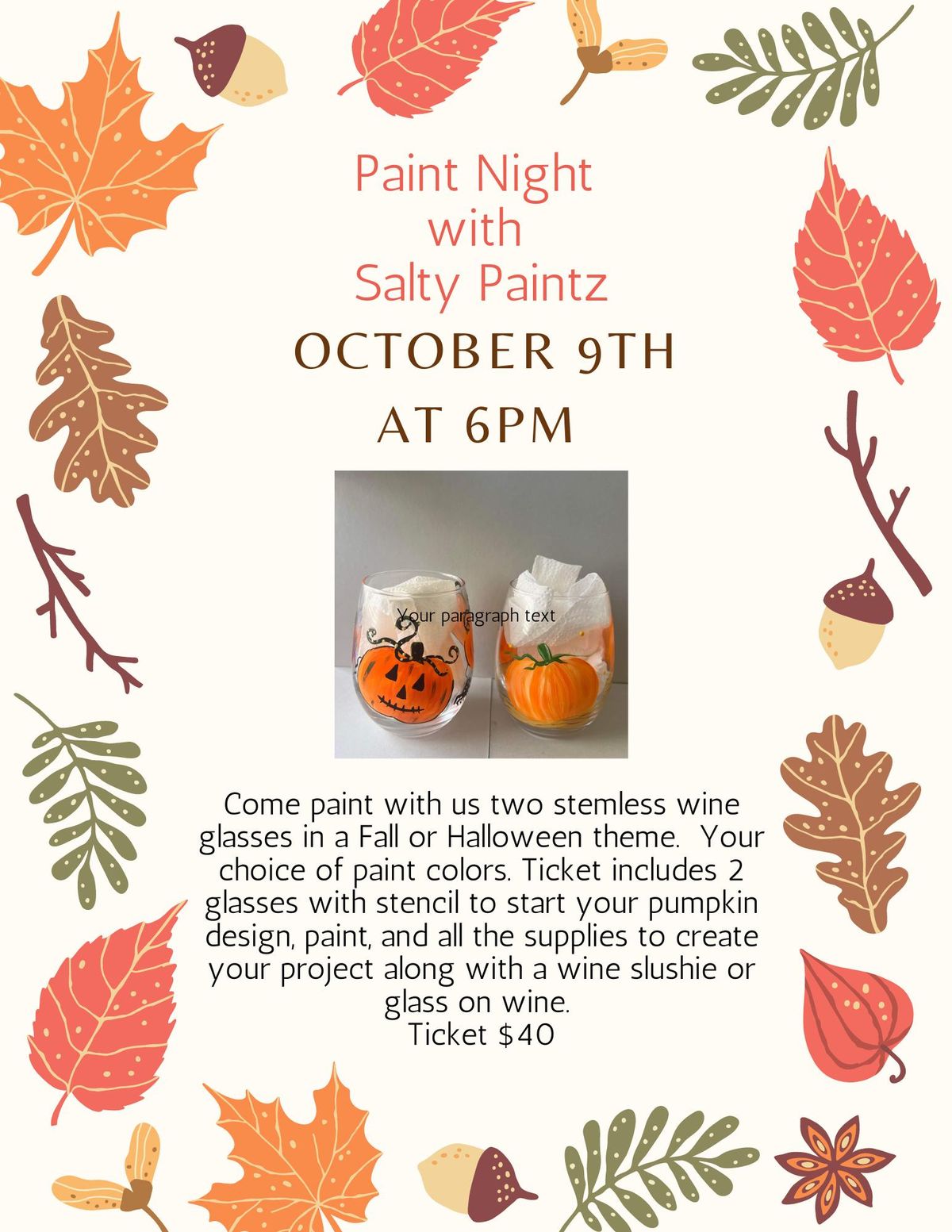 Fall paint night w\/ Salty Paintz