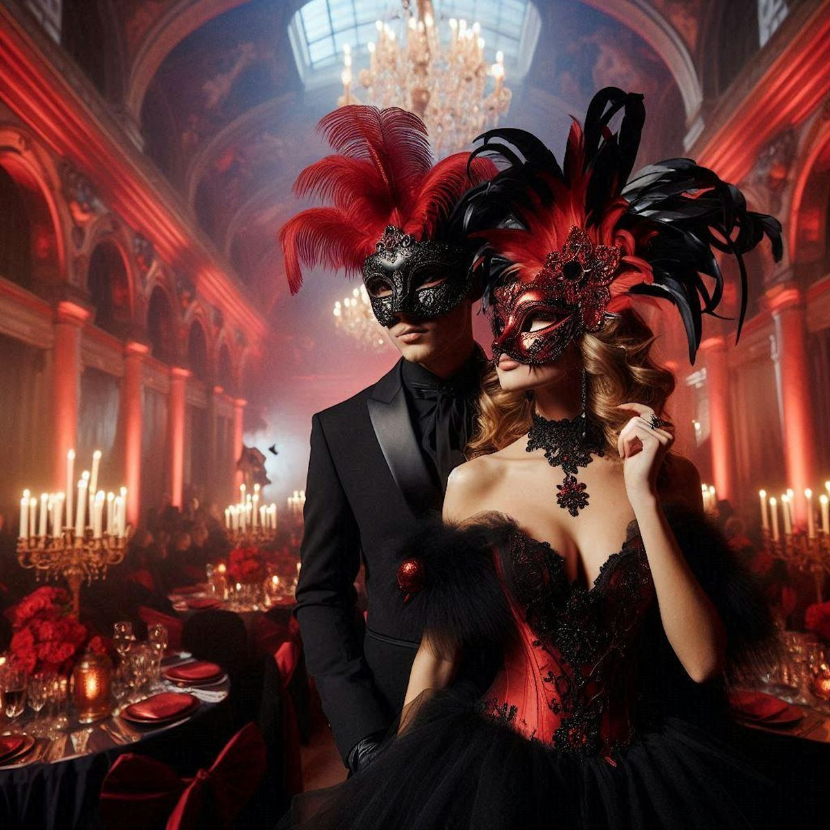 Black And Red Masquerade Ball