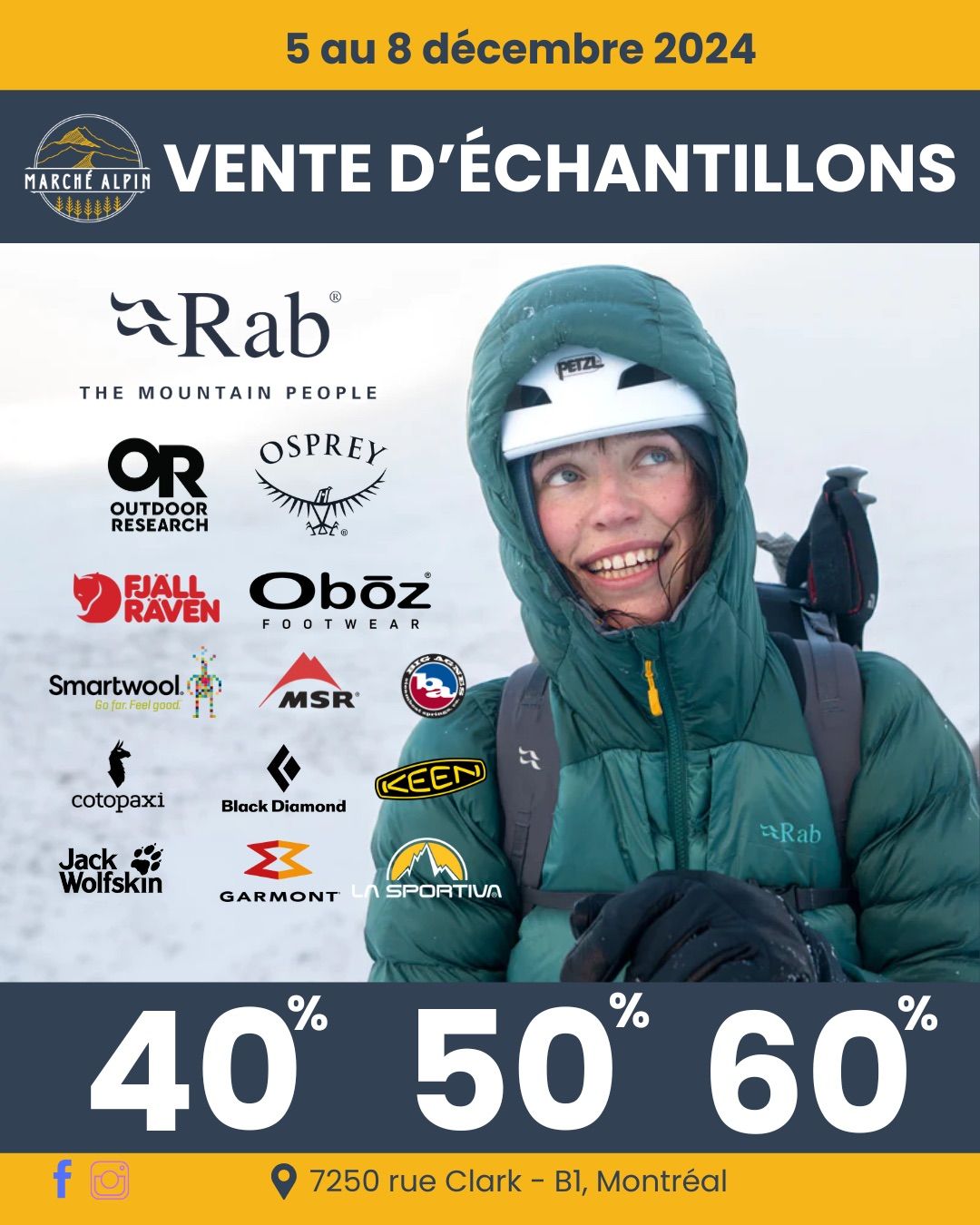 Vente d\u2019\u00e9chantillons Plein air | Hiver