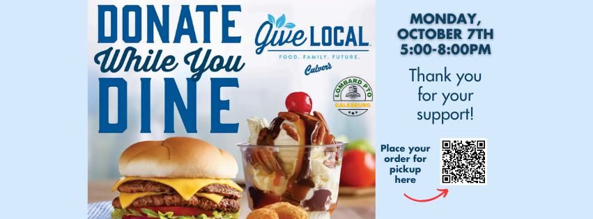 Lombard PTO Culver's Fall Fundraiser