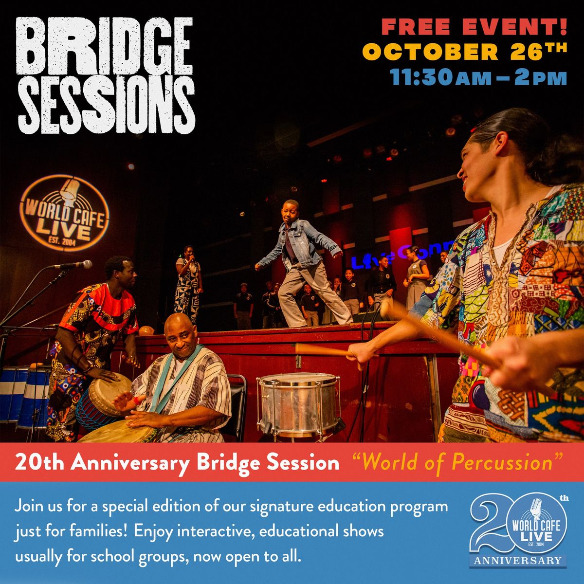 World of Percussion - Bridge Session for Families at World Cafe Live Philly 10.26