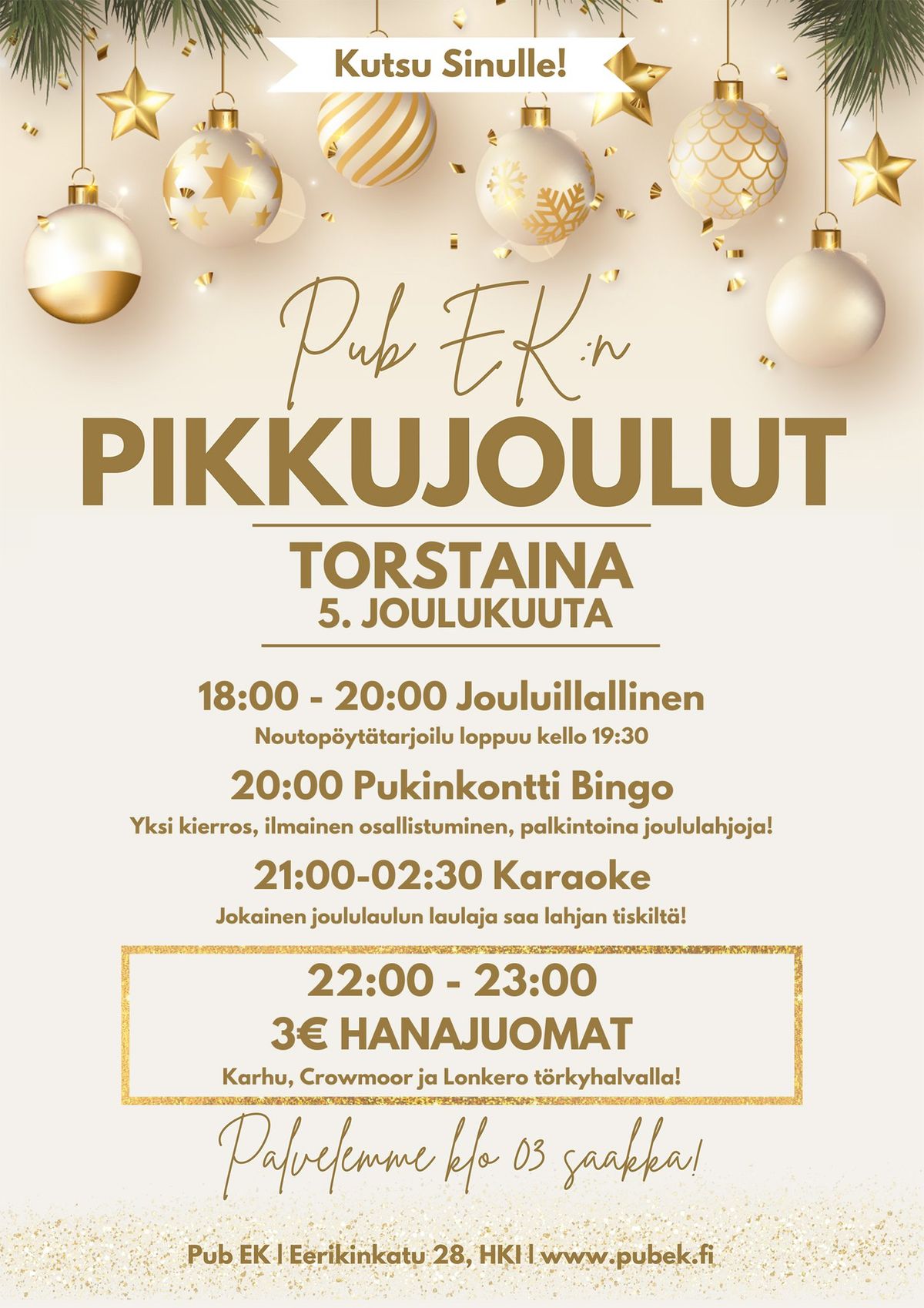 5.12. Pub EK:n PIKKUJOULUT!