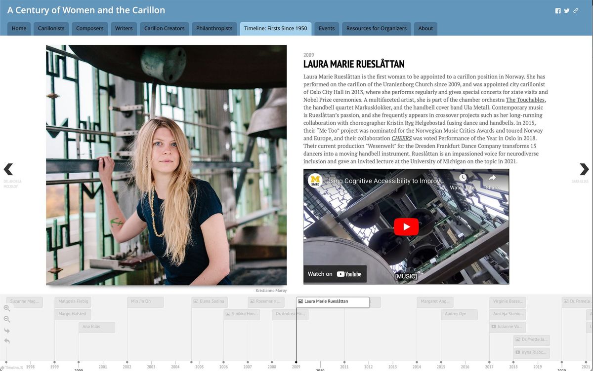 A Century of Women and the Carillon: Timeline of \u2018Firsts\u2019 since 1950 LAUNCH!