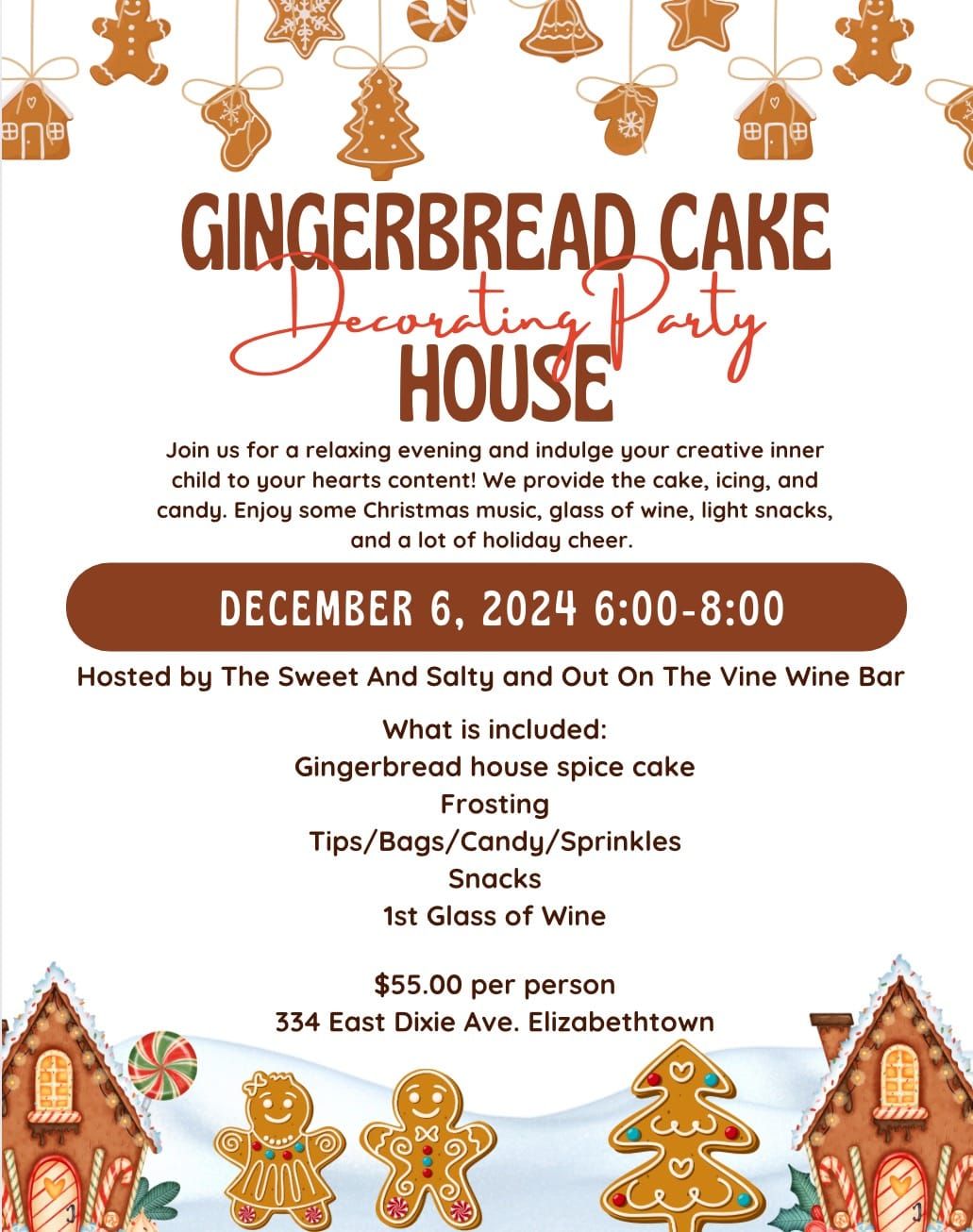 Gingerbread Cake House Decorating Party