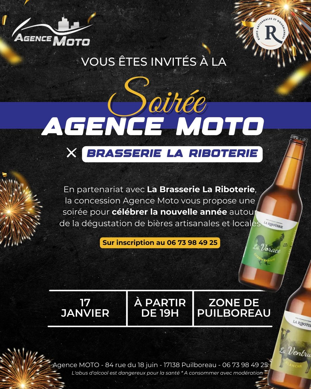 D\u00e9gustation de bi\u00e8res chez Agence Moto 