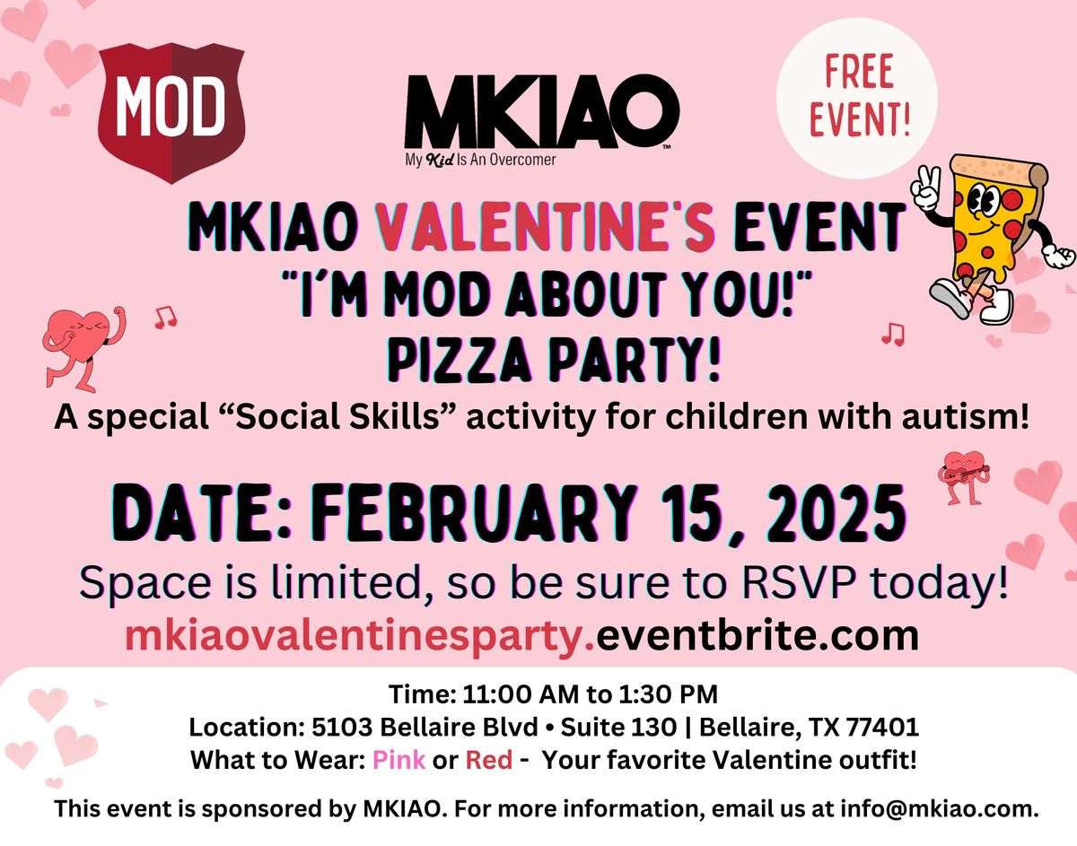 MKIAO Valentine\u2019s Event  "I'm MOD about You!"  Pizza Party!