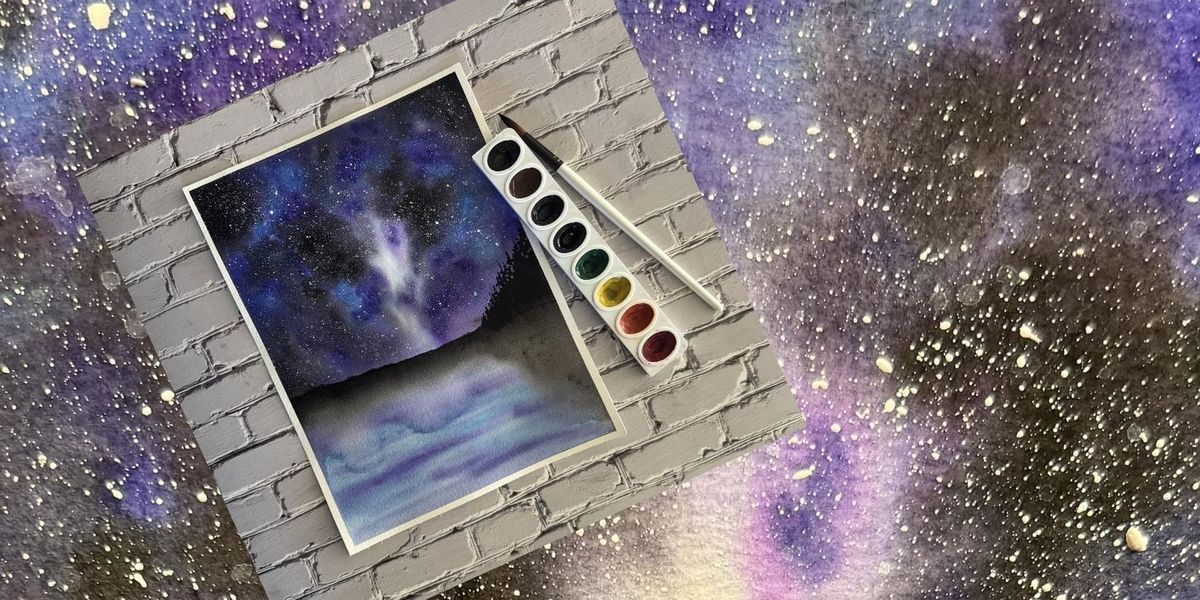 Watercolor Basics for ages 12+ Let\u2019s paint a galaxy and trees-Scappoose