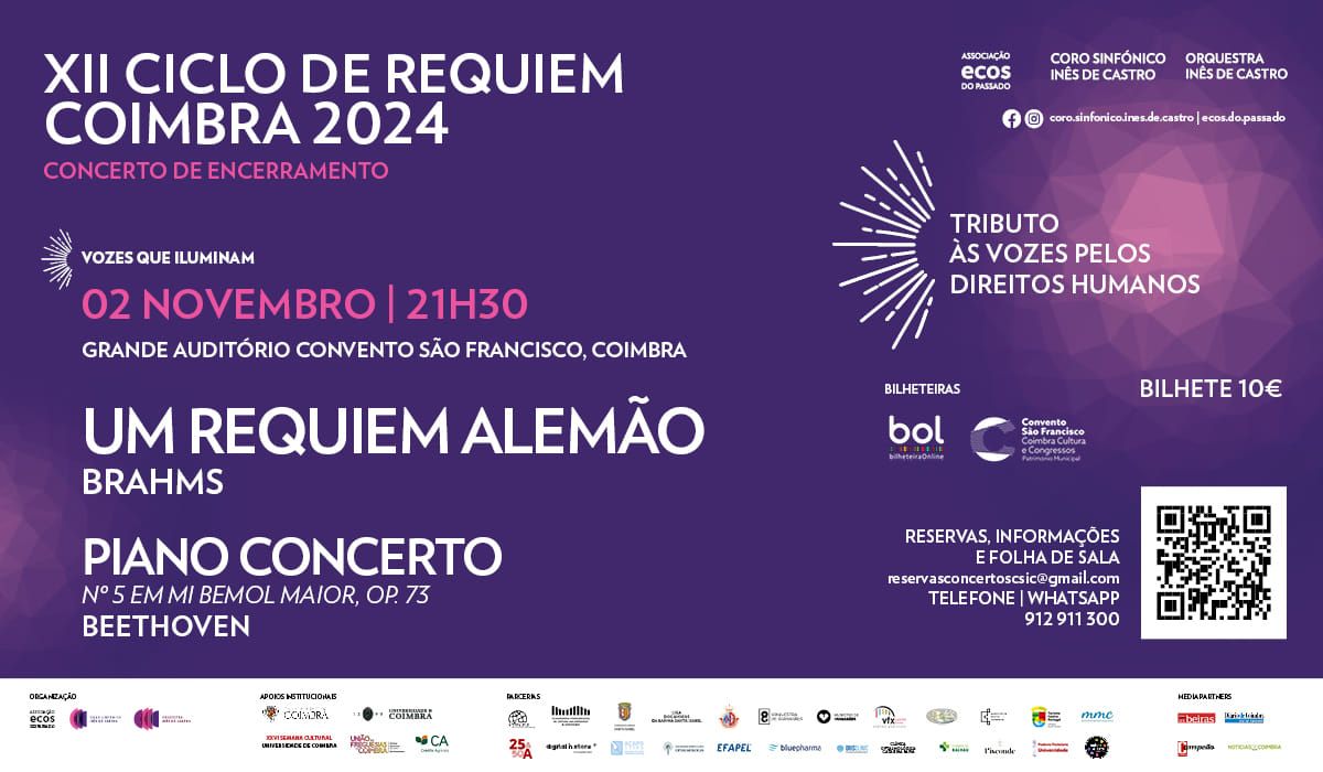 \u25cfBrahms&Beethoven\u25cf Concerto de Encerramento do XII Ciclo de Requiem Coimbra 2024