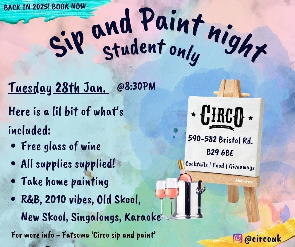 CIRCO Sip and Paint 28th Jan 