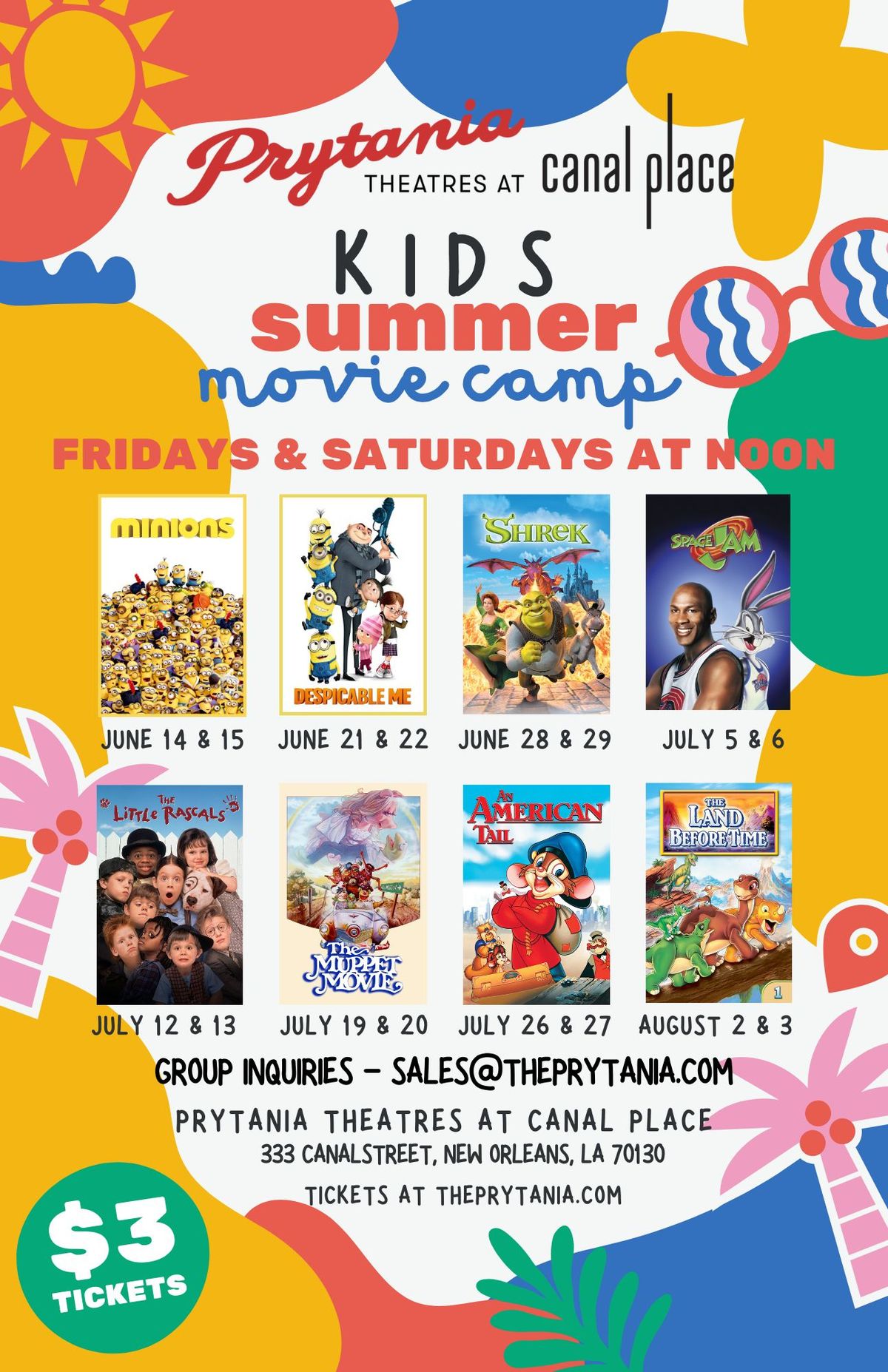 Kids Summer Movie Camp at Prytania Canal Place Theatres