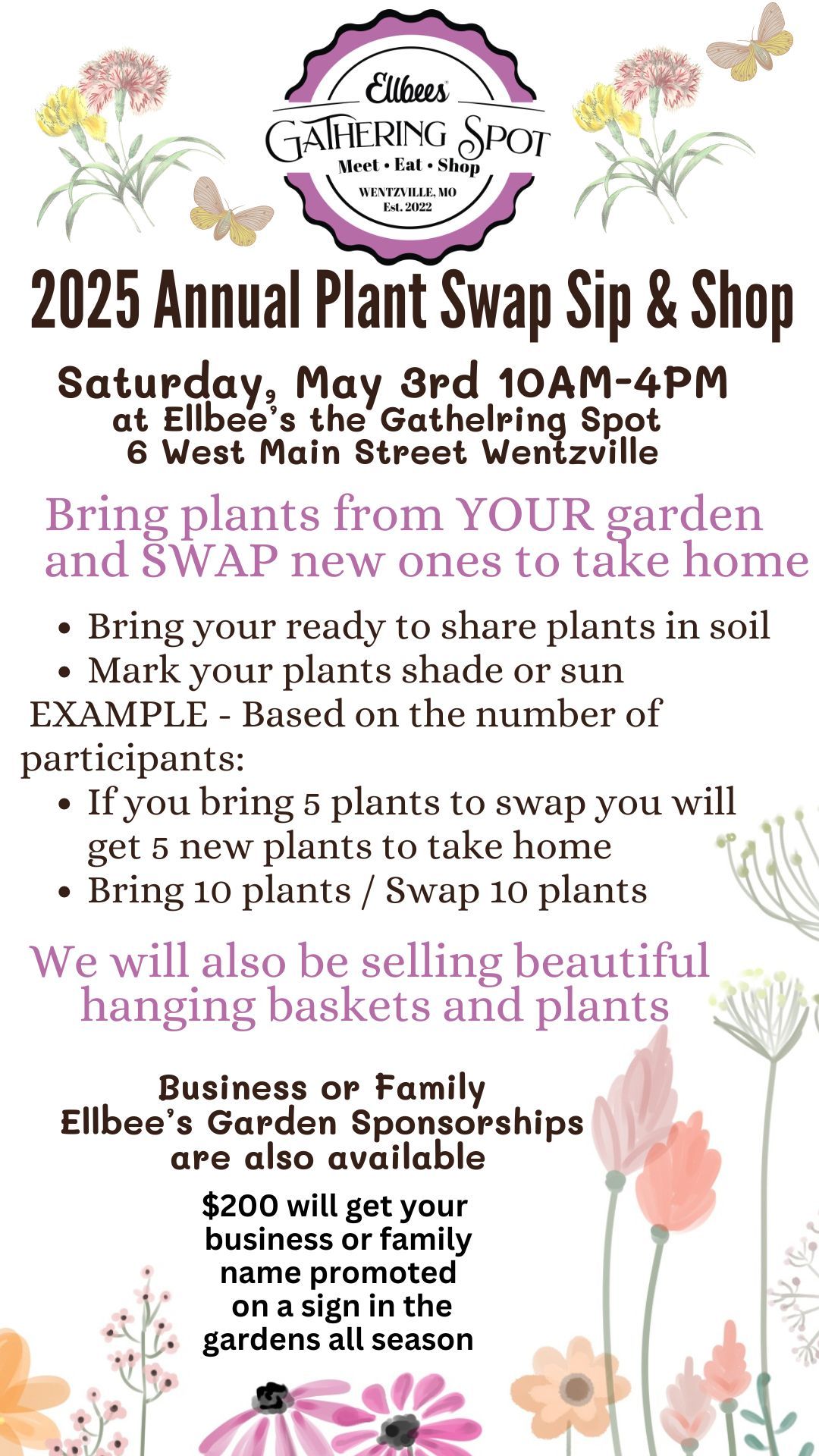 Ellbee's 2nd Annual Plant Swap Sip & Shop 