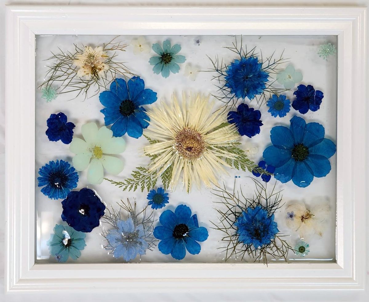 Epoxy Resin Dried Flower Collage - Choose Framed Glass, Tray or Serving Board