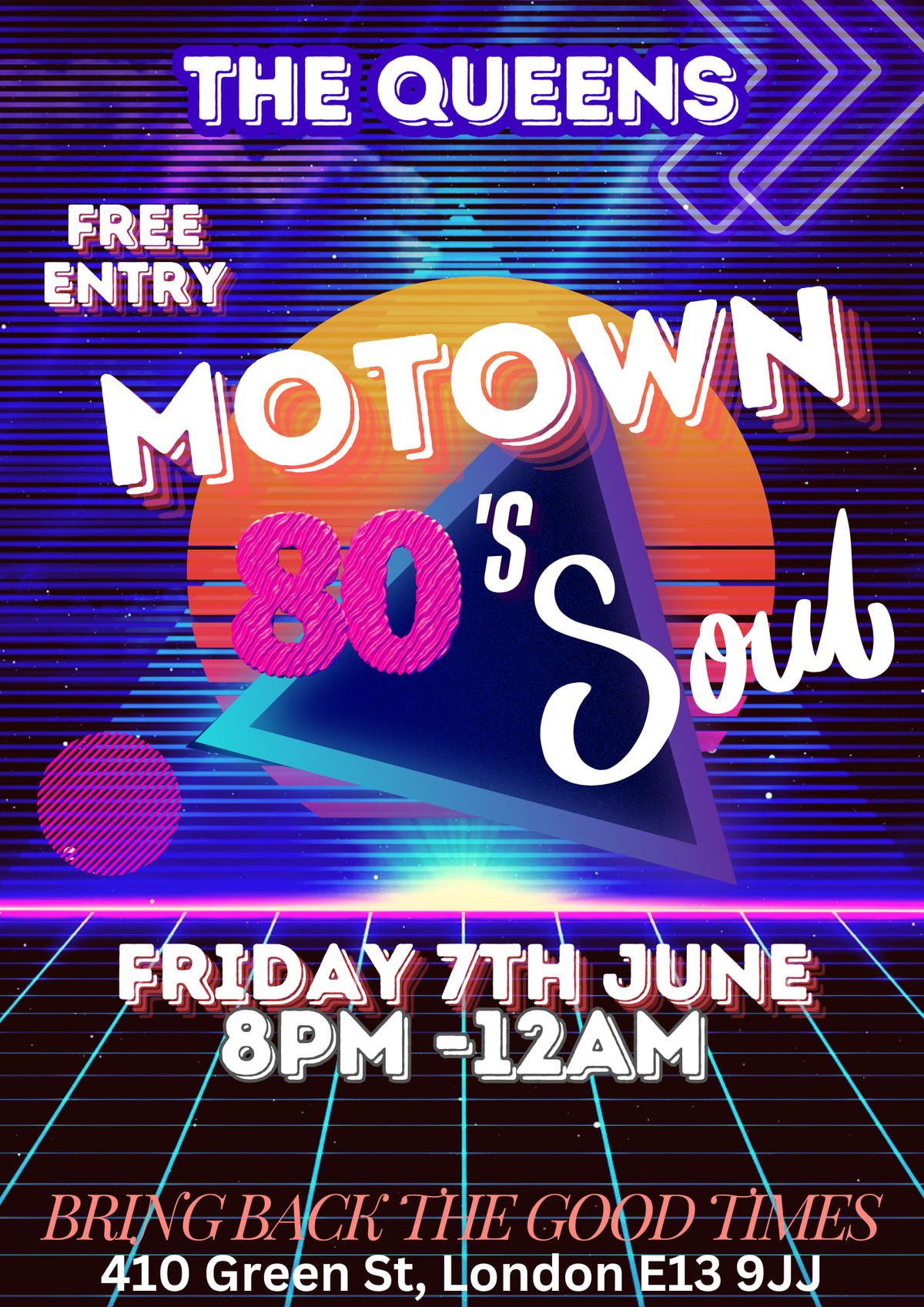 Motown soul and 80s night @ the queens upton park 