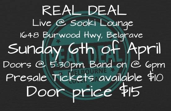 REAL DEAL Live @ Sooki Lounge