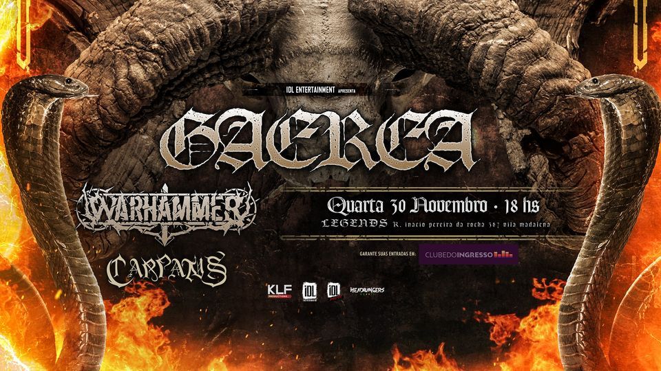 Gaerea + Warhammer em S\u00c3O PAULO - 30\/11