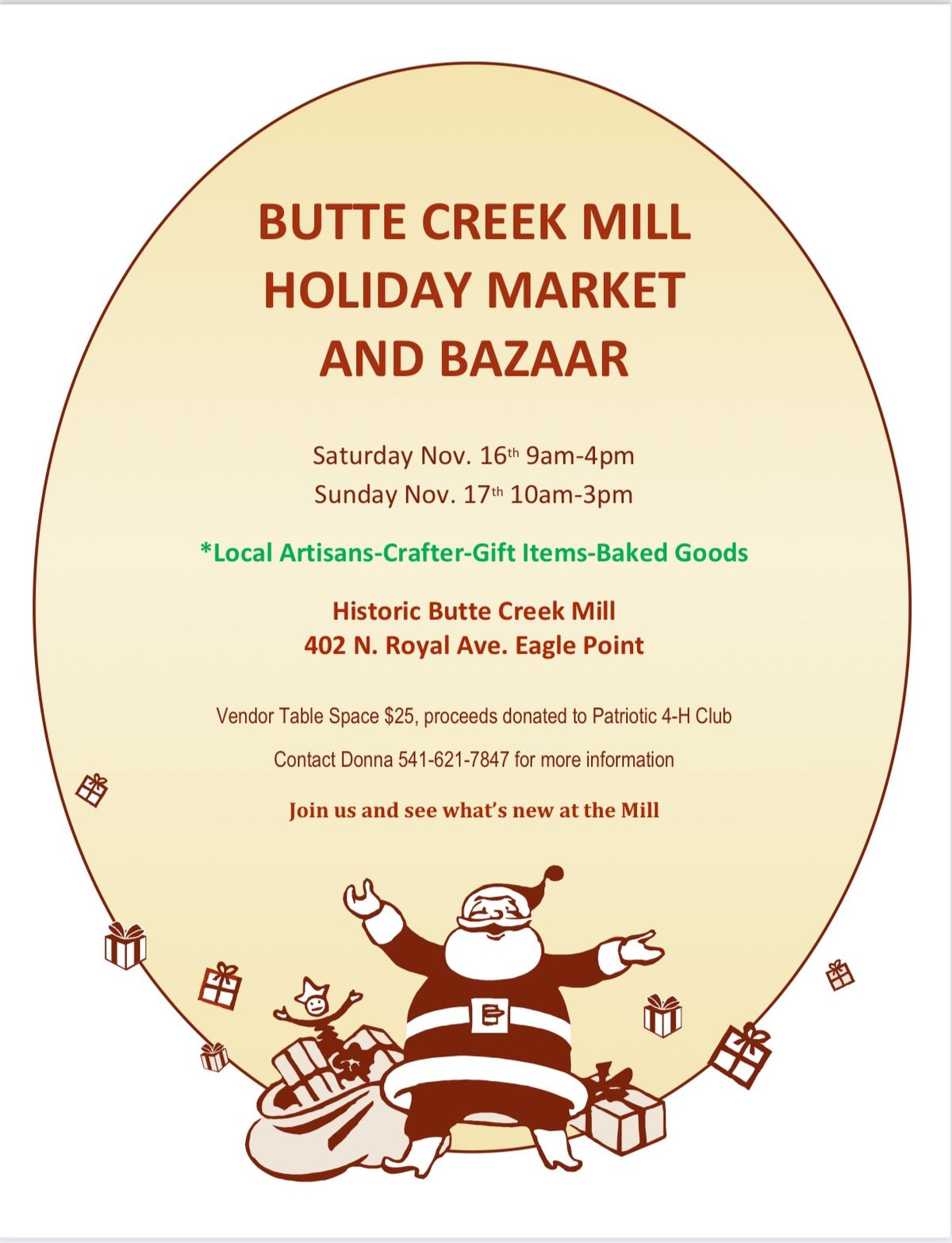 Butte Creek Mill Holiday Market & Bazaar