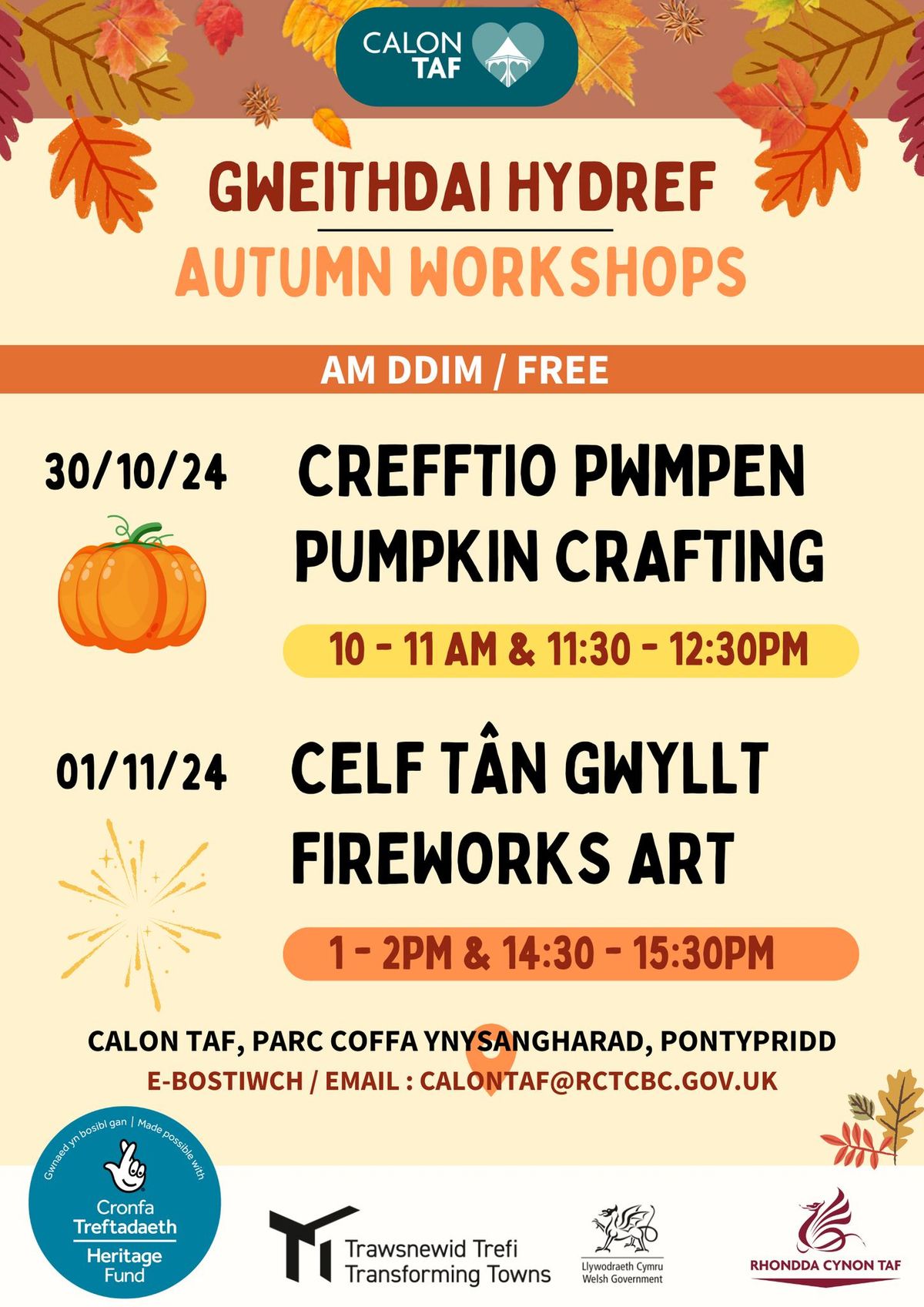 Crefftio Pwmpen a Celf Tan Gwyllt \/ Pumpkin Crafts and Fireworks Arts