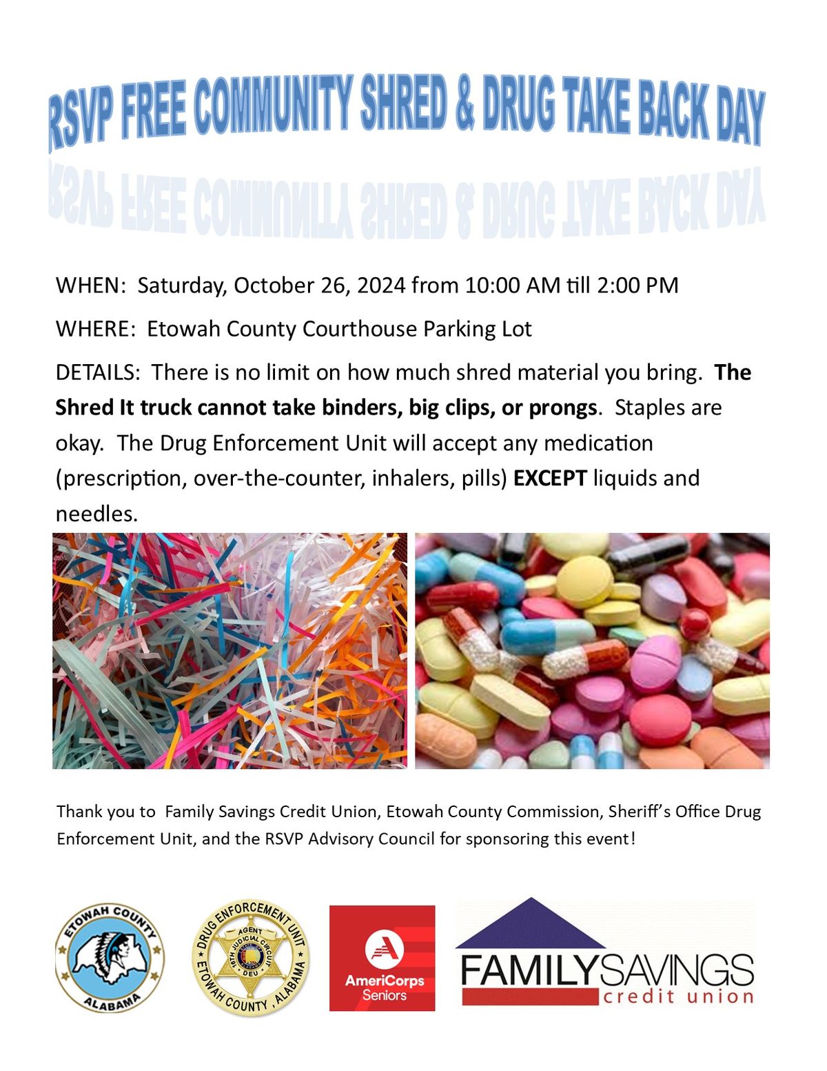 Free Shred\/Drug Take Back Day