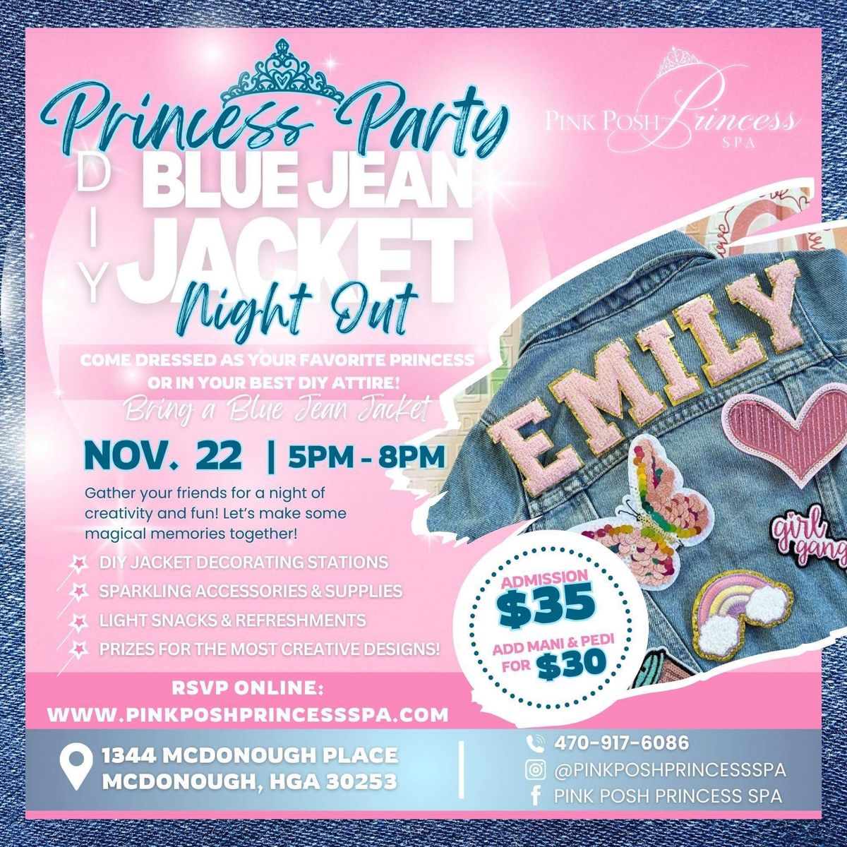 Princess Party: DIY Blue Jean Jacket Night Out! \ud83d\udc51