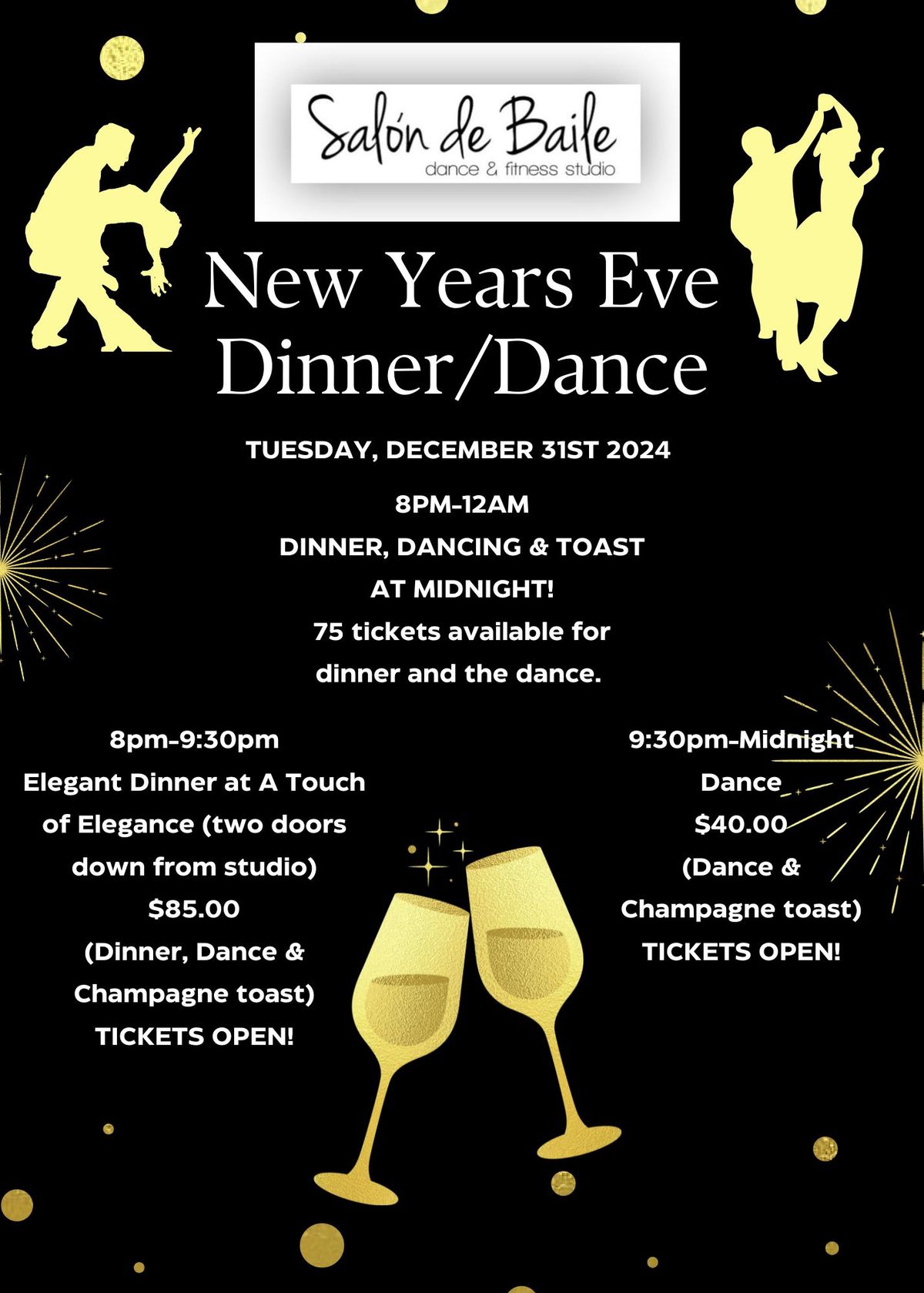 New Years Eve Dinner\/Dance at Salon de Baile Dance & Fitness Studio Pooler, GA